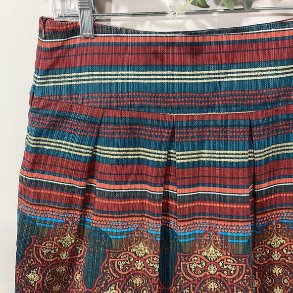 Kenzie Girl Linen Blend Pleated Skirt Pom Pom Hem Detail 5 - Picture 7 of 16